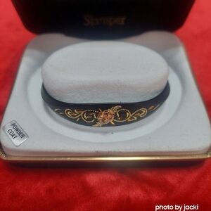 Black Hills Gold bangle bracelet with open fit, powder coating